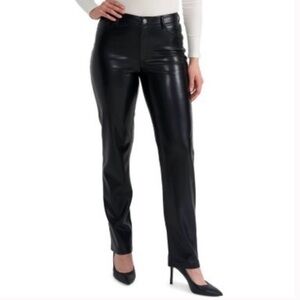 Joie Limited Edition Black Faux Leather Straight Leg Pants 8 NWOT